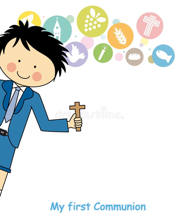 Première communion de garçon illustration stock Première communion de garçon illustration stock