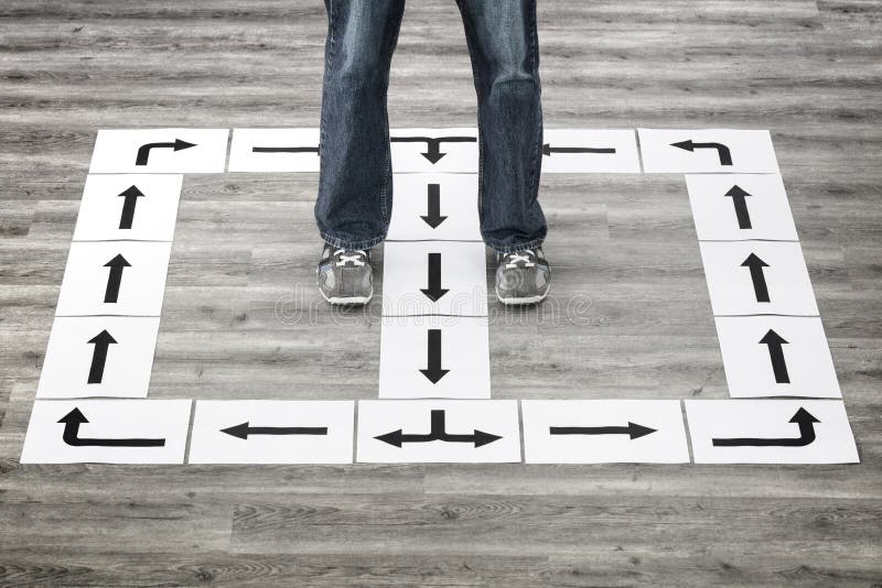 Prendere decisioni strategiche per le future frecce e piedi sul pavimento