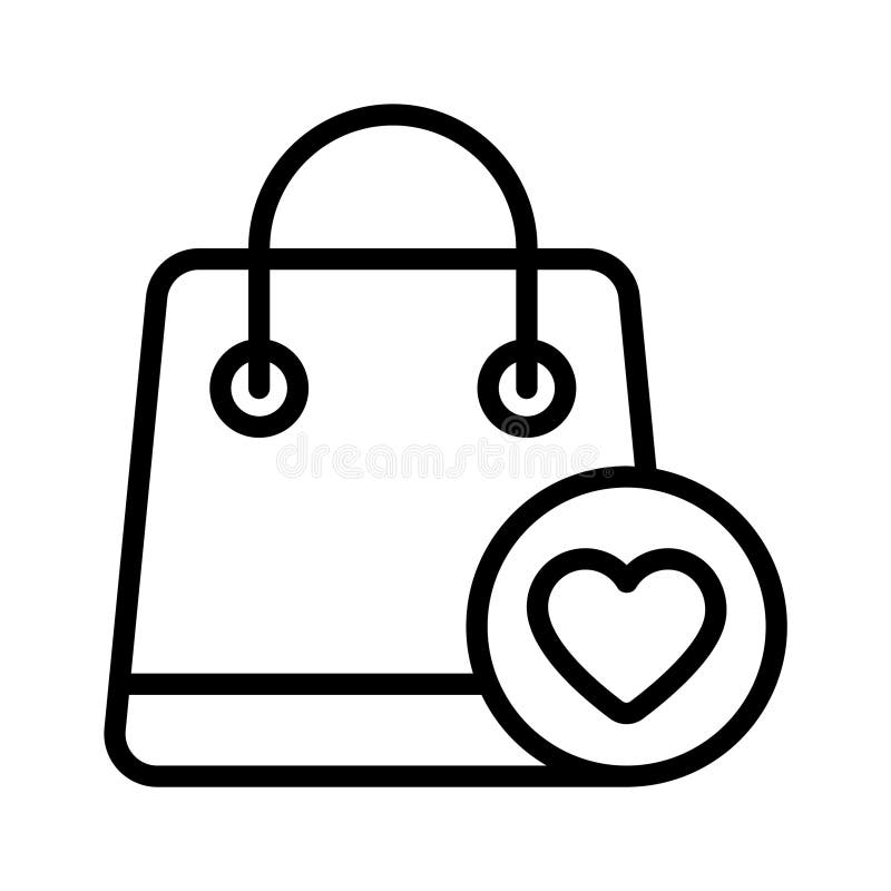 Prendi questa fantastica icona dell'amore shopping illustrazione di stock