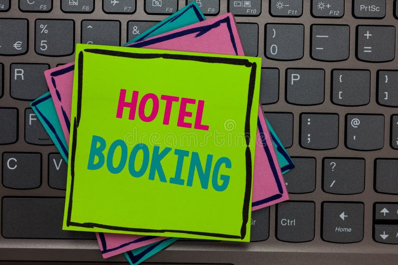 Prenotazione di hotel di scrittura del testo della scrittura Ricordo online delle carte di De Luxe Hospitality della serie presid fotografia stock Prenotazione di hotel di scrittura del testo della scrittura Ricordo online delle carte di De Luxe Hospitality della serie presid fotografia stock