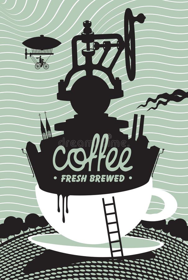 Preparación fresca del café ilustración del vector Preparación fresca del café ilustración del vector