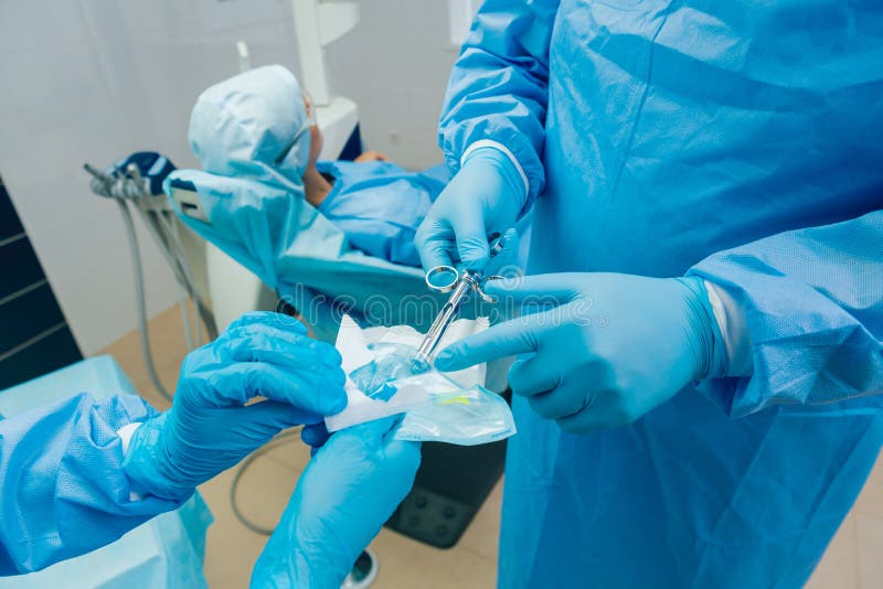Dental Anesthesia In The Dentist`s Chair, Needle Of Dental Syringe