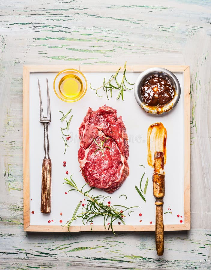 Preparation of Grill or BBQ Steak. Steak Marinating Stock Image Image of rosemary, breakfast