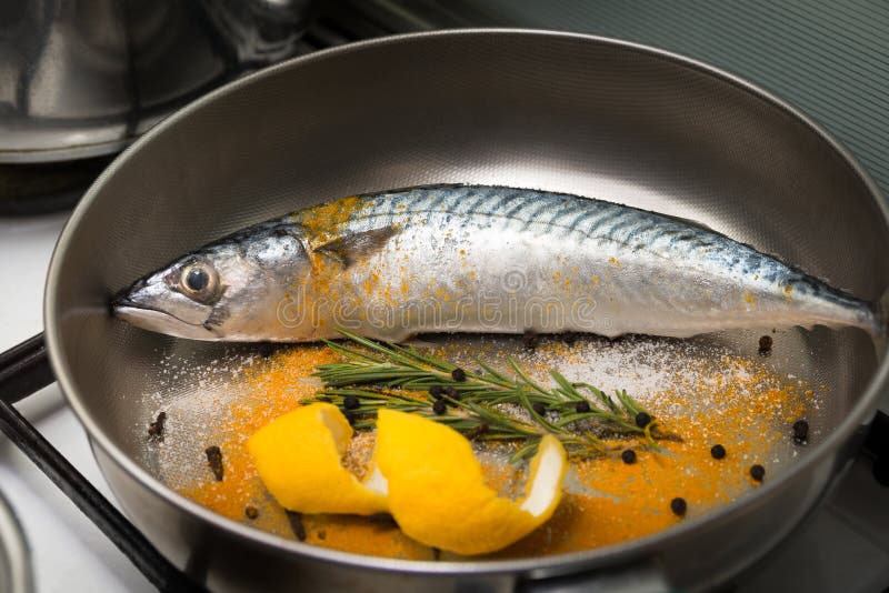 Preparation of mackerel stock image. Image of food, preparation 66905397