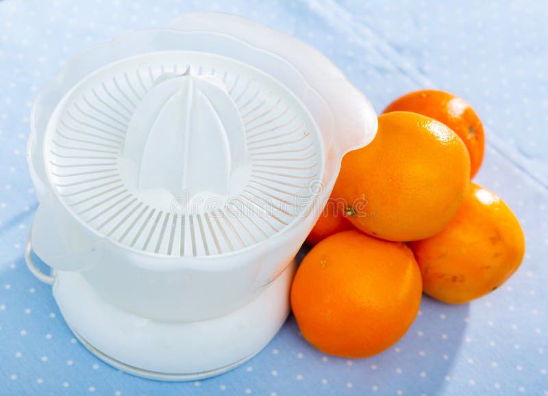 Preparation of Juice with Electric Juicer Stock Image Image of device