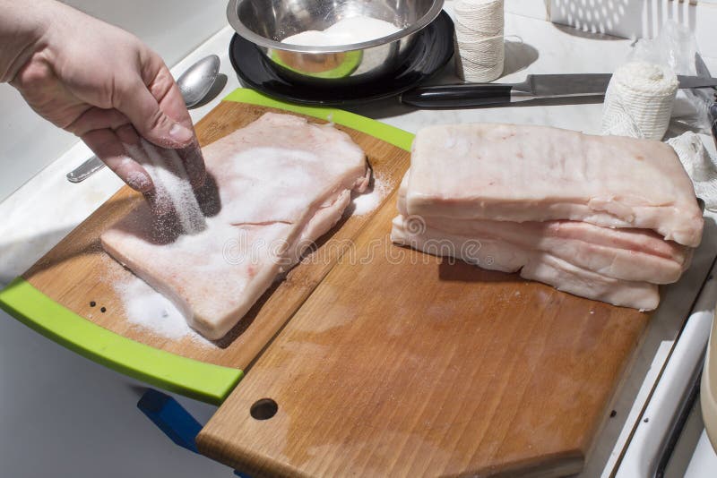 Preparation Raw Meat for Smoking. Stock Image Image of pork
