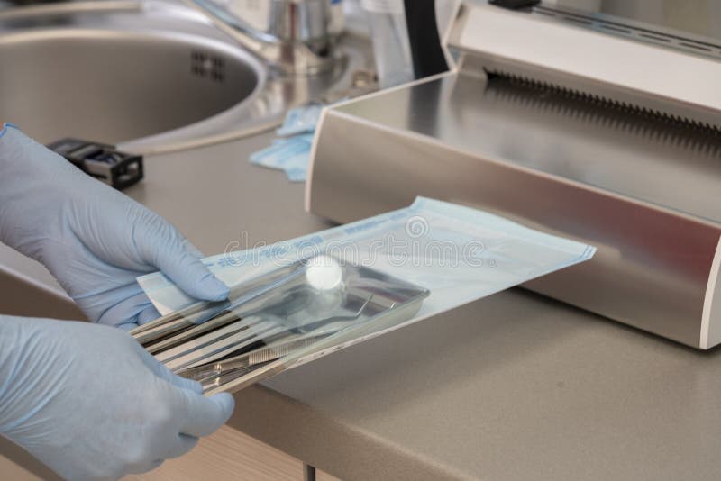 Preparation for Sterilization of Dental Tools Stock Image Image of
