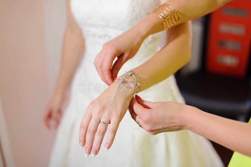 Preparazione della sposa fotografia stock