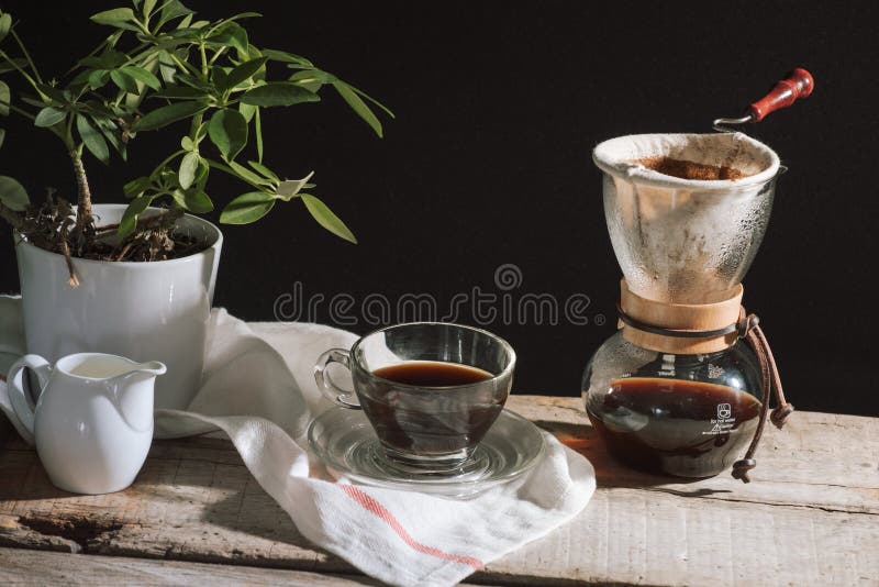 Download Glass set for coffee break stock photo. Image of breakfast ...
