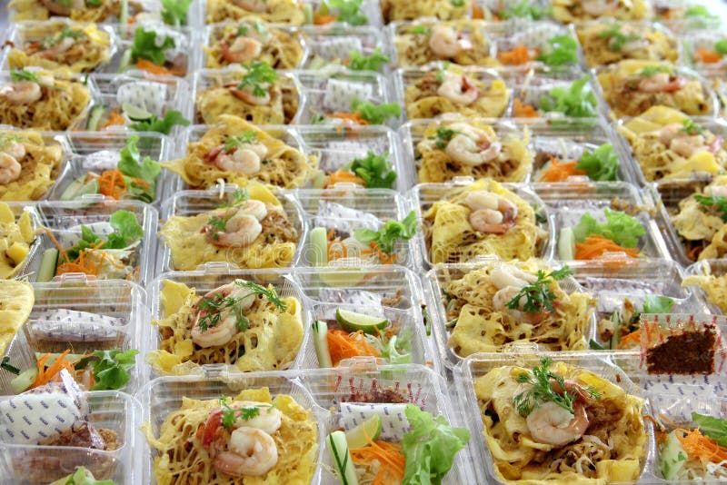 Prepared food in plastic box