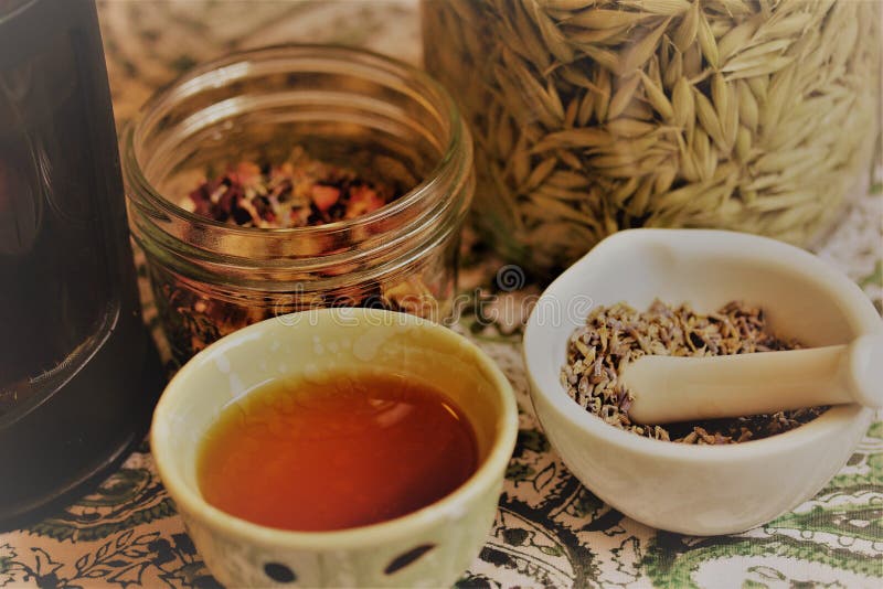 Preparing herbal teas stock photo. Image of pink, medicinal 130307334