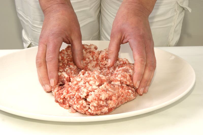Preparing Mince To Make Meatballs Stock Image Image of food, dinner