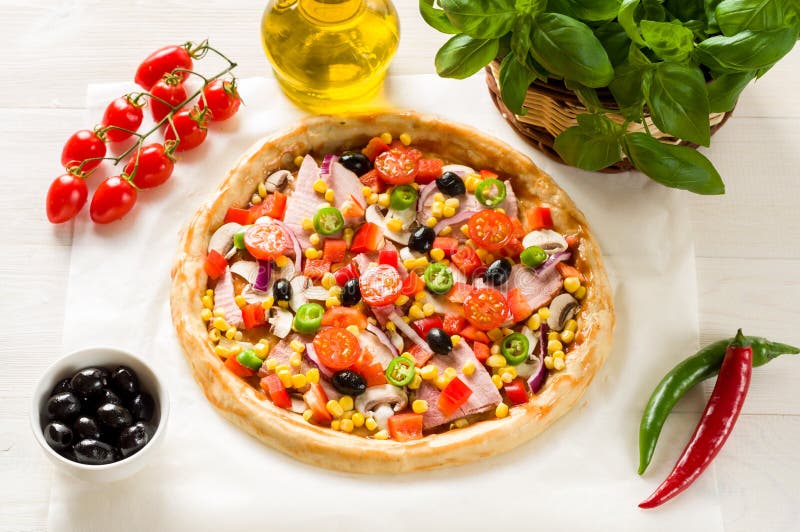 Preparing a pizza stock photo. Image of olive, fresh - 42087850