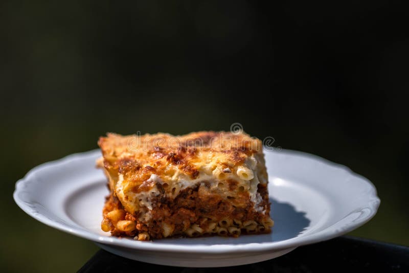 Traditional pastitsio stock image. Image of pastitsio - 9856949