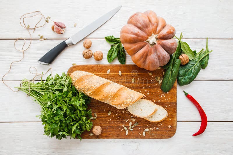 Preparing vegetable sandwiches at home flat lay royalty free stock images Preparing vegetable sandwiches at home flat lay royalty free stock images