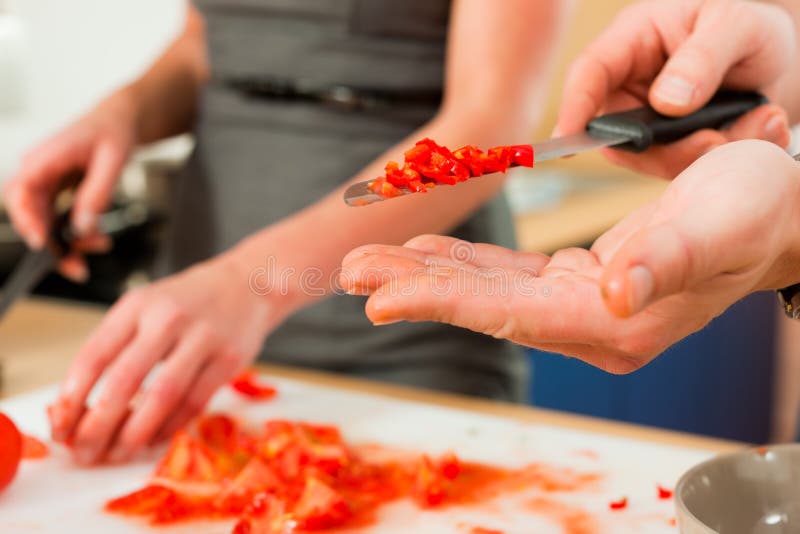 Preparing the Vegetables in Kitchen Stock Photo - Image of tomatoes ...