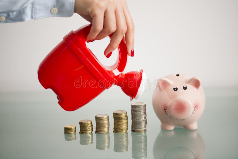 Presa della cura circa il vostro risparmio o fondo di investimento immagini stock Presa della cura circa il vostro risparmio o fondo di investimento immagini stock