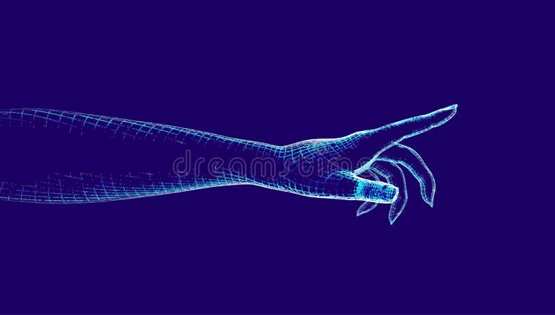 Presa a mano digitale. tocco manuale di realtà virtuale royalty illustrazione gratis