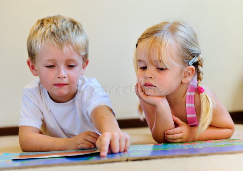 Preschool book reading children