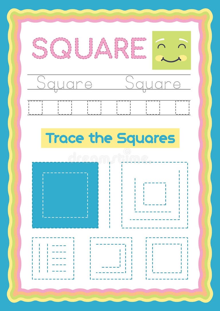 Rectangle Tracing Worksheet Stock Illustrations 136 Rectangle Tracing