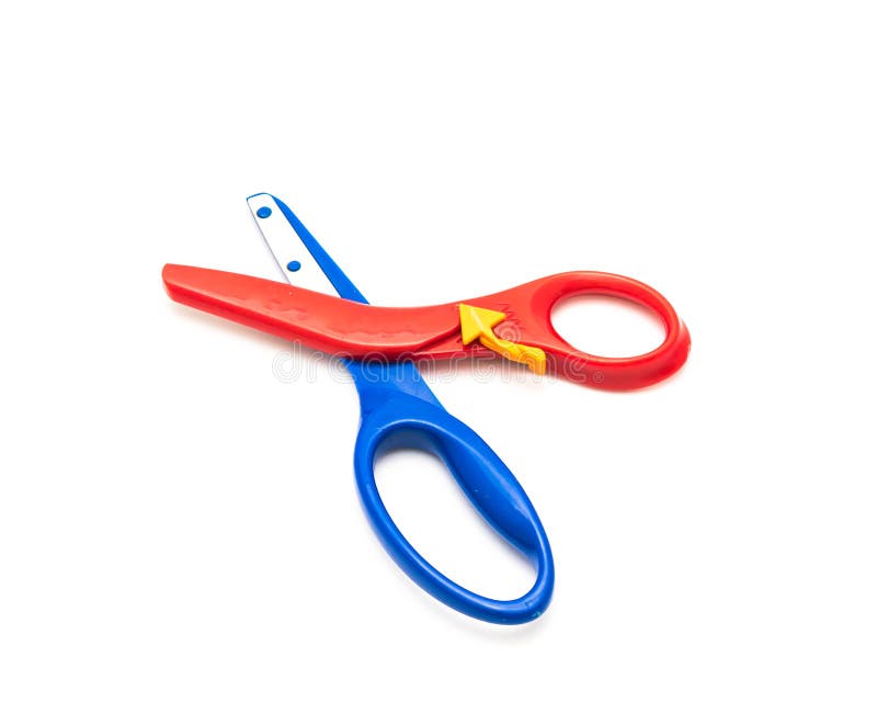 Preschool Scissors with Training Lever for Kids Isolated on White Stock  Photo - Image of elementary, little: 171549604