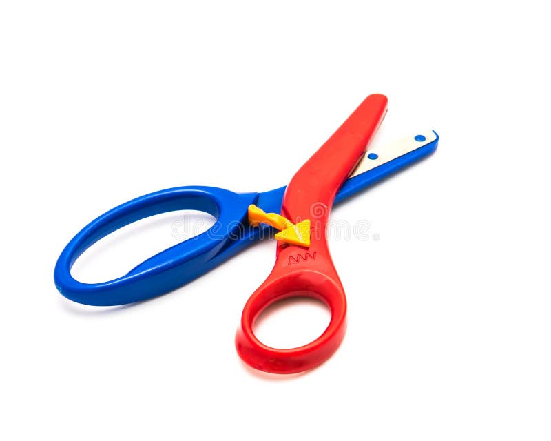 Preschool Scissors with Training Lever for Kids Isolated on White Stock  Photo - Image of elementary, little: 171549604