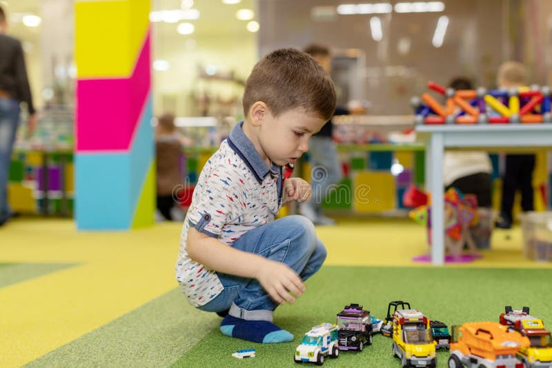 Preschooler Boy Happy At Playroom Stock Image Image Of House Blue