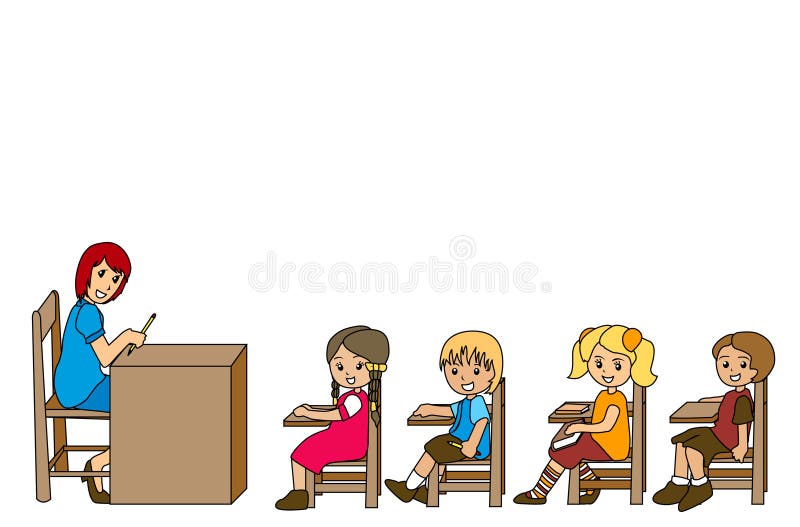 Children are Having an Educational Study at the Ar Stock Vector