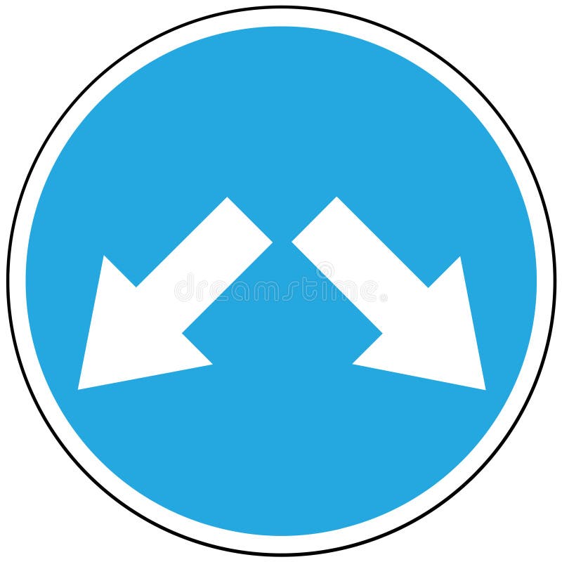 Prescribing sign `Obstacle avoidance on the left or on the right`. Russia royalty free illustration