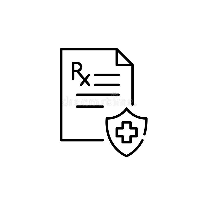 Prescription medications covered by healthcare plan. Pixel perfect, editable stroke line icon vector illustration Prescription medications covered by healthcare plan. Pixel perfect, editable stroke line icon vector illustration