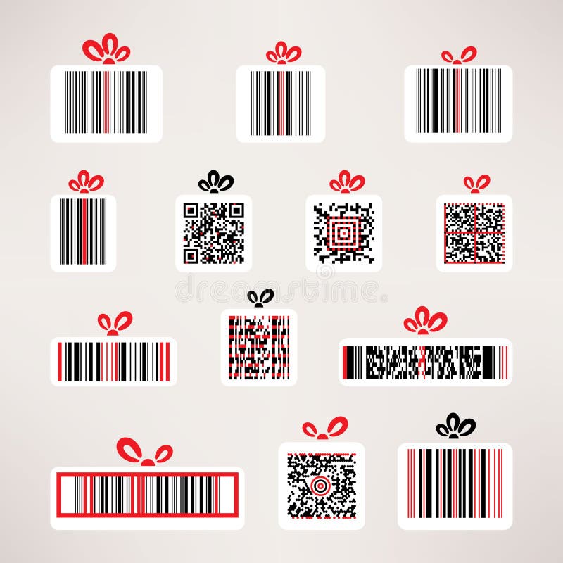 Present barcode vector image set Template for your stock illustration