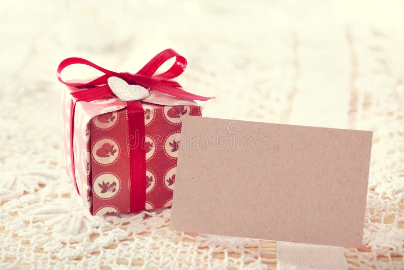 Present boxes and blank message card