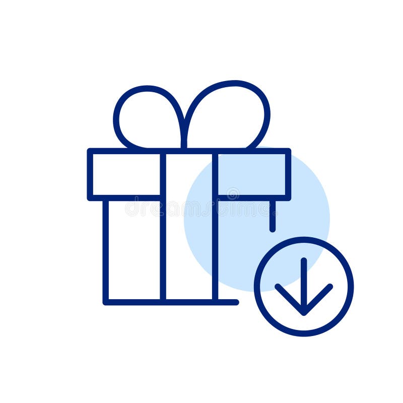 Present return, gift reduction, donation decrease. Pixel perfect, editable stroke vector icon. Decrease vector icon vectors