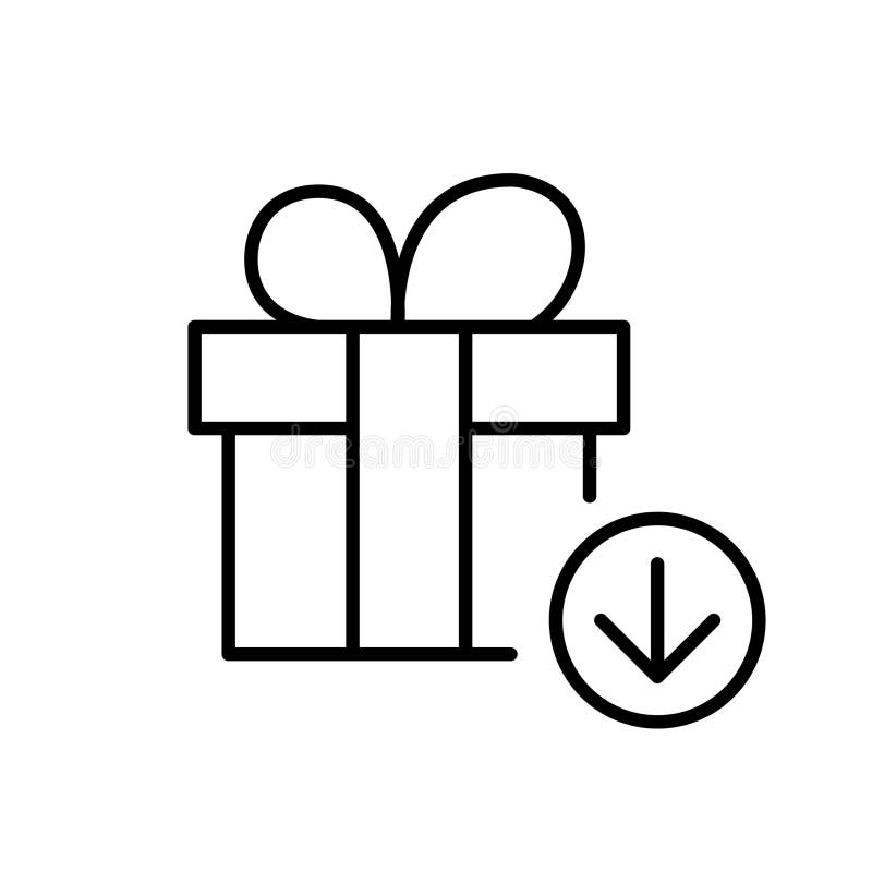 Present return, gift reduction, donation decrease. Pixel perfect, editable stroke vector icon. Decrease vector icon vectors