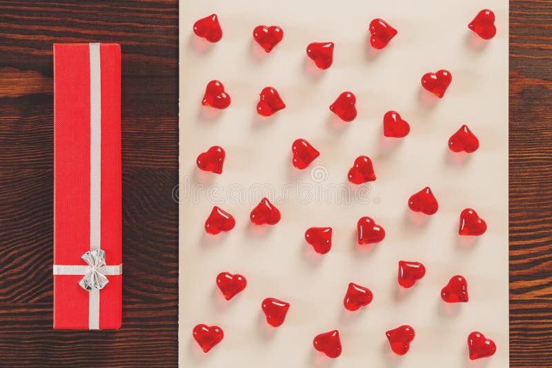 Red Present Valentines Cookies in Heart Gift Box Stock Photo Image of