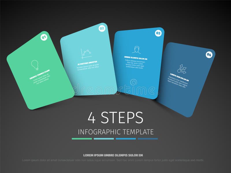 Four Colorful Steps Infographic Template Design with Icons vector illustration