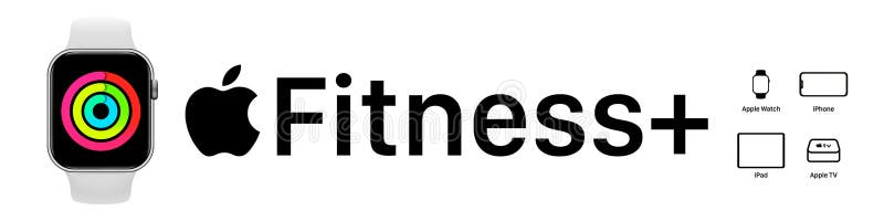 Presentación del logotipo del icono apple fitness en la ilustración editorial del vector de apple watch. Icono de aplicación apple fitness en formato vectorial