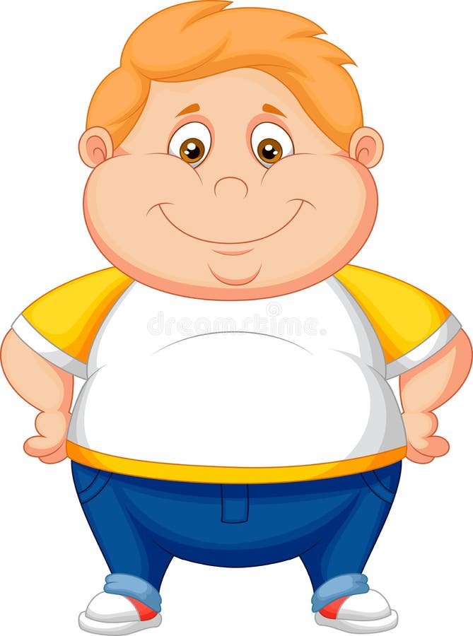 Vector illustration of Fat boy cartoon posing. Vector illustration of Fat boy cartoon posing