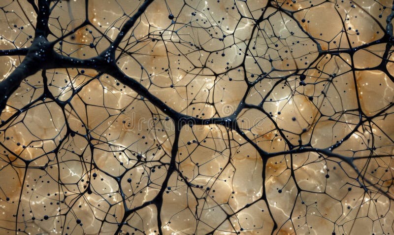 Presentación macro de la red neural en el cerebro humano o sistema nervioso ilustración del vector