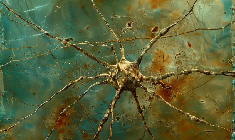 Presentación macro de la red neural en el cerebro humano o sistema nervioso ilustración del vector