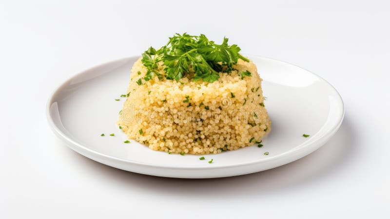 Presentation cooked quinoa white background vector illustration