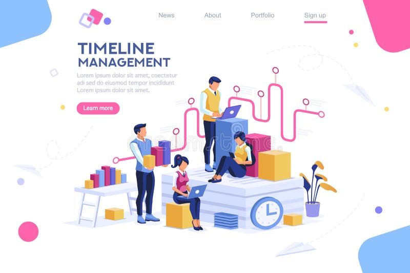 Document management, team thinking, brainstorming analytics stock illustration