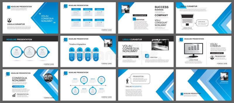 Presentation and slide layout background. Design blue gradient arrow template. Use for business annual report, flyer, marketing vector illustration