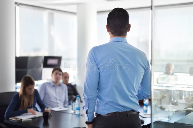 Presentazione di affari sulla riunione corporativa fotografia stock