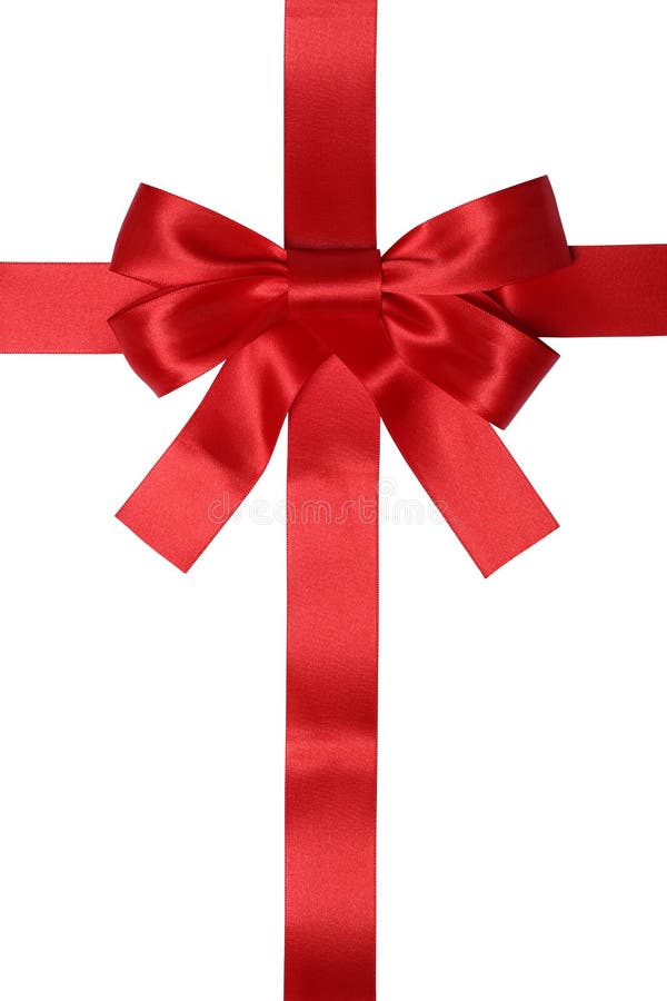 Presente vermelho da fita com curva para presentes fotos de stock Presente vermelho da fita com curva para presentes fotos de stock