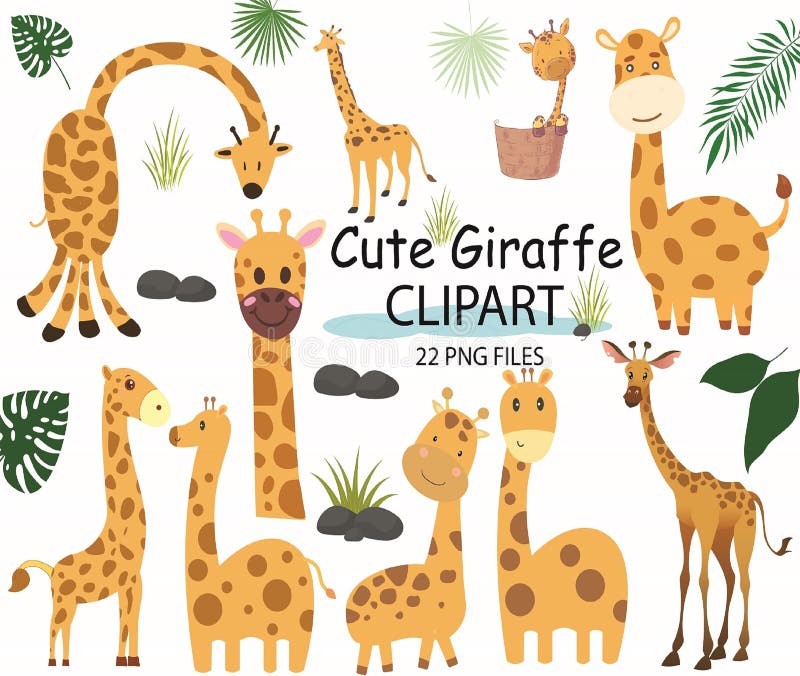 Watercolor Giraffe Clipart stock vector. Illustration of safari - 261522751