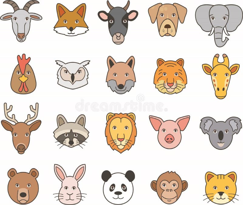 Animal Faces Stock Illustrations – 10,221 Animal Faces Stock Illustrations,  Vectors & Clipart - Dreamstime