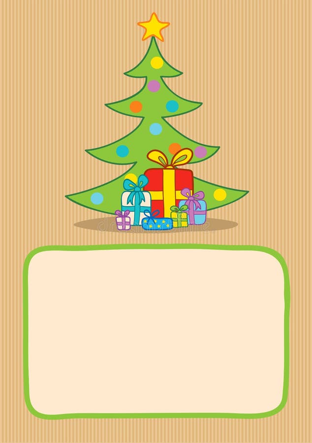 Presents and christmas tree stock illustration