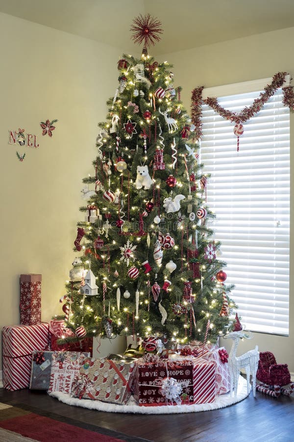 Christmas Tree stock image. Image of blue, dwelling, decorated - 406997