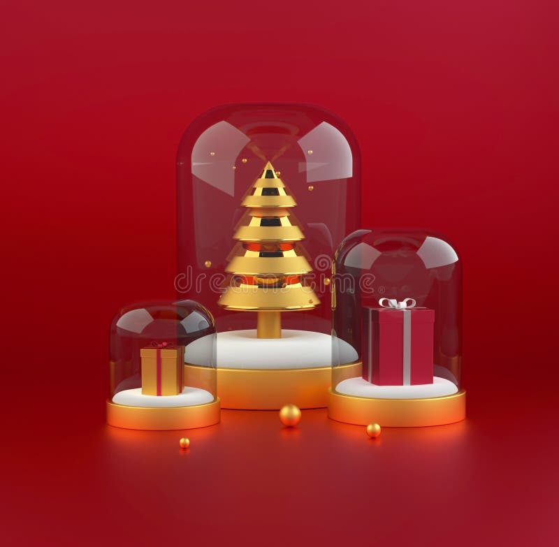presentstree för jul 3d 3d framför royaltyfri illustrationer presentstree för jul 3d 3d framför royaltyfri illustrationer